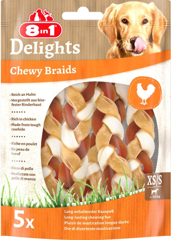 8in1 Delights Chewy Braid XS/S - 10 x 75 gr - Voordeelverpakking