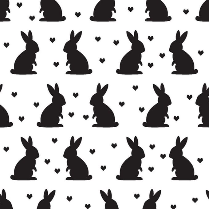Duni Servetten Bunnies Black 33x33 cm