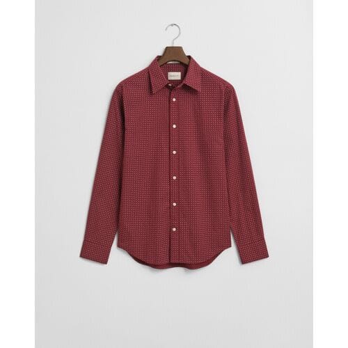 Gant Overhemd Micro Pattern Poplin Plumped Red / male