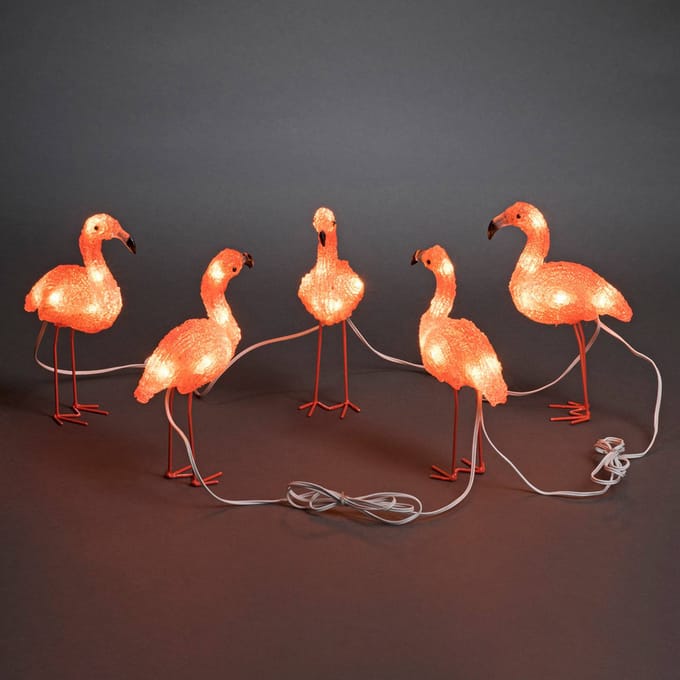 Konstsmide Season Flamingo LED sfeerlamp in een set van 5