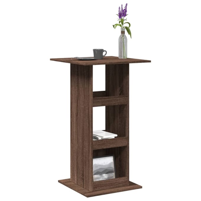 vidaXL - Bartafel - met - opbergruimte - 60x60x102 - cm - hout - bruin - eikenkleur