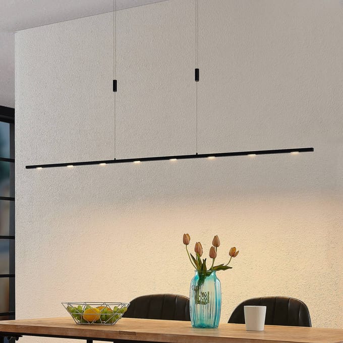 Lucande LED hanglamp Stakato, 180 cm, 8-lamps, dimbaar