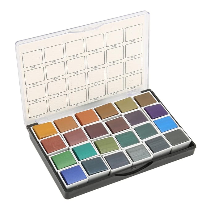 24 Kleuren Aquarelverf Set Retro Parelmoereffect Hoge Kleurweergave Aquarelset voor gray