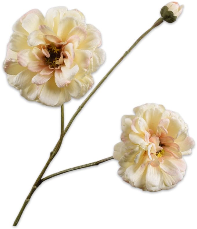 Silk-ka - Kunstbloem - zinnia - creme - H66 cm