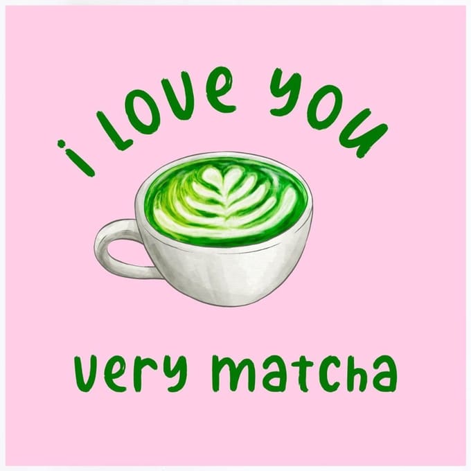 Tegeltje I love you very matcha