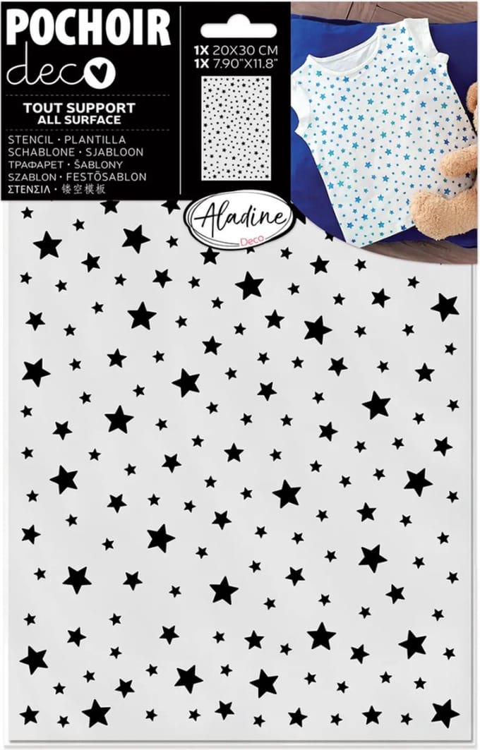 Aladine sjabloon 20x30 cm sterren - creatieve hobby stencil.