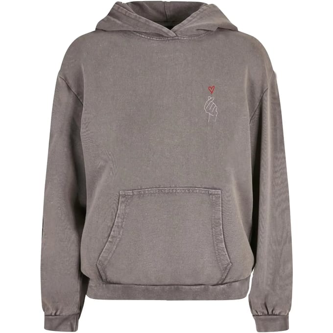 Dames sweatshirt Merchcode Heart Acid Washed
