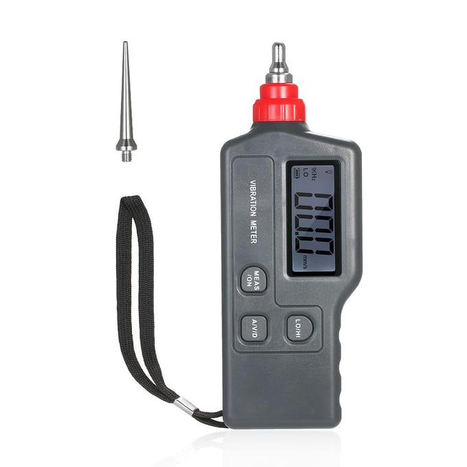 Draagbare digitale trillingsmeter met LCD-scherm Trillingsanalysator Tester zwart