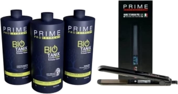 Prime Biotanix Brazilian Protein 3x1000 ml & Prime Nano Titanium Pro 1.0 Straightener