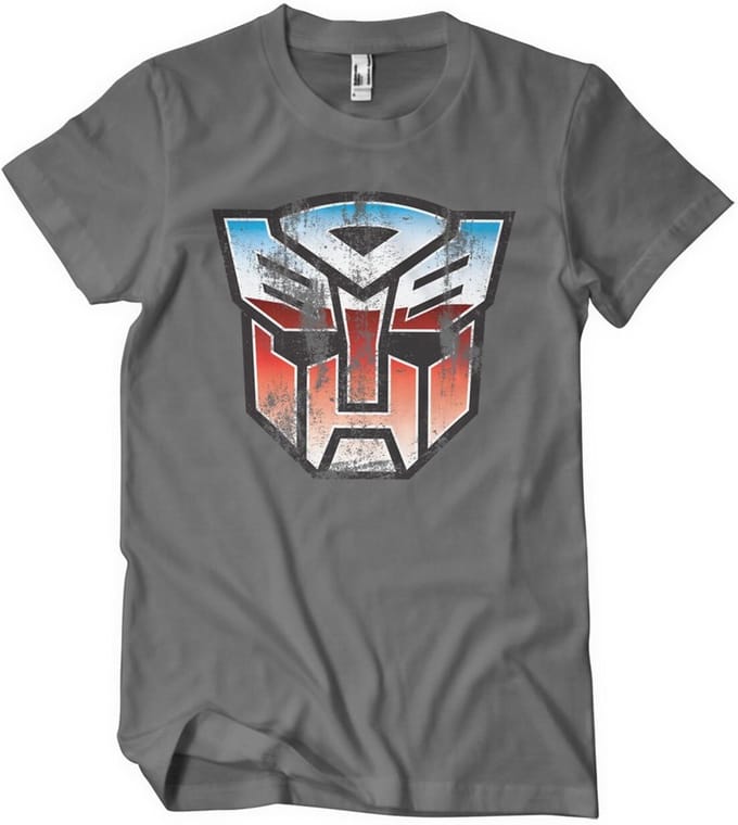 Transformers T-shirt met verweerd Autobot-schild, donkergrijs