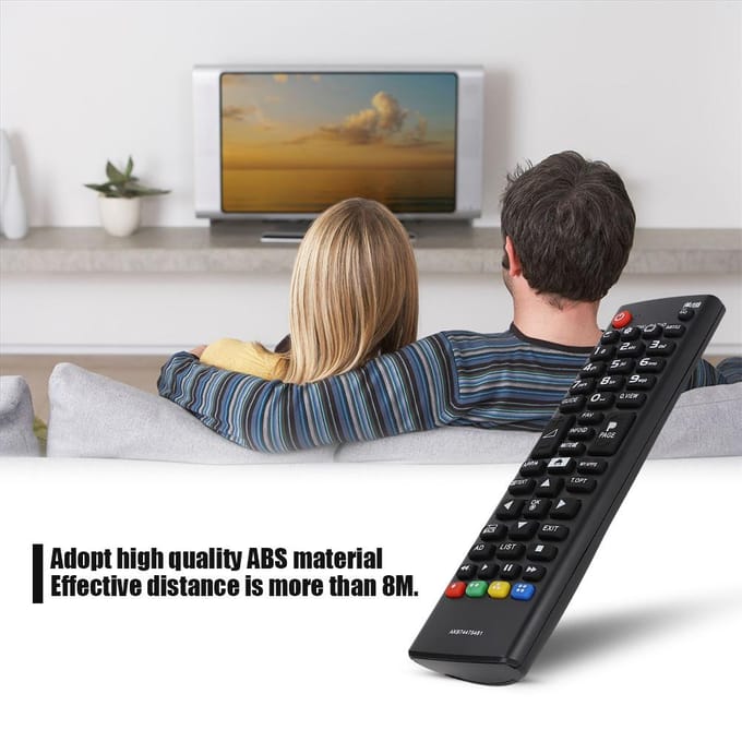 ABS-materiaal behuizing tv-afstandsbediening voor LG AKB74475481, werkt op batterijen wit