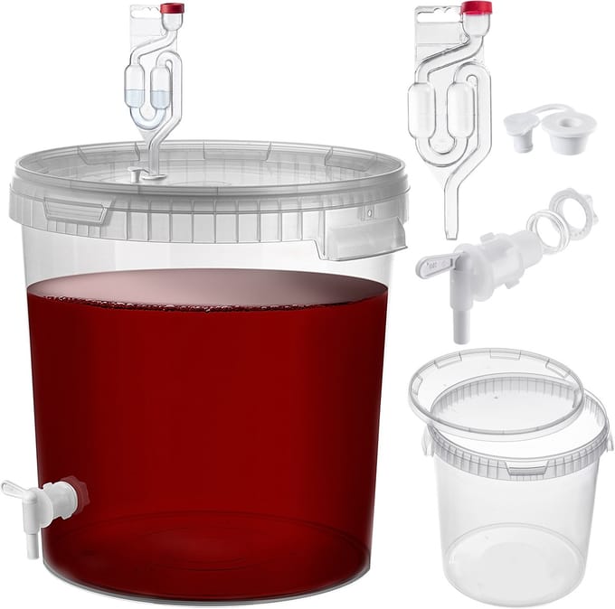 KADAX Set Gistingsemmer met deksel 33L