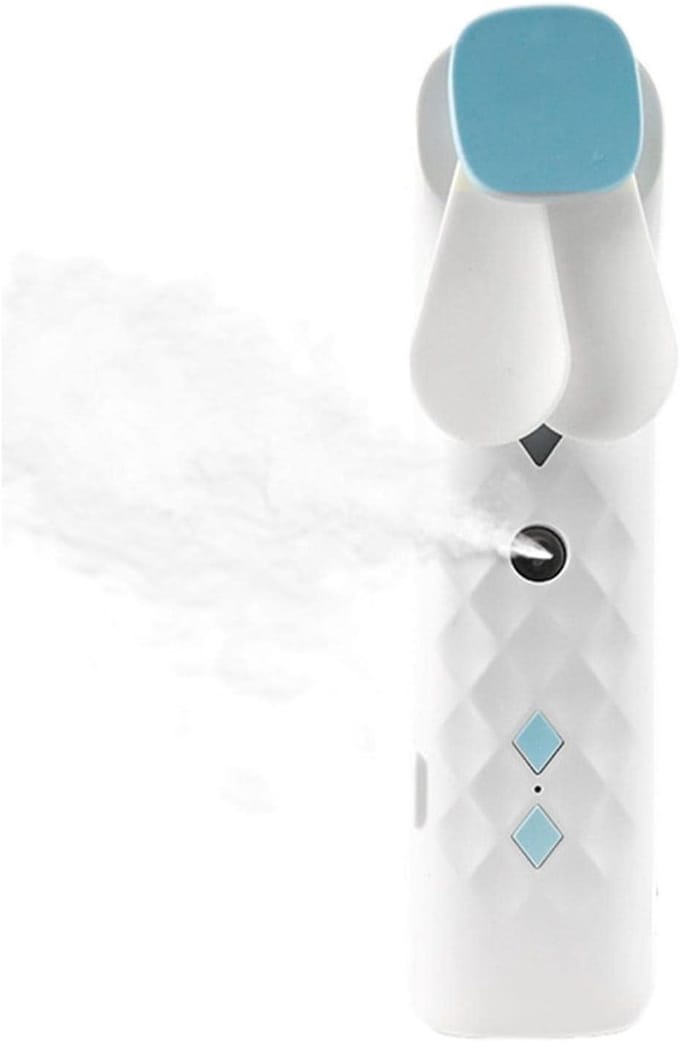 White Nano Mist Face Fan & Spray - USB chargable
