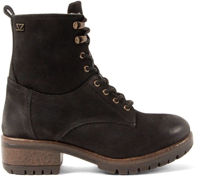 Lazamani - Kia Dames Veterboots Leer Black - Maat 39