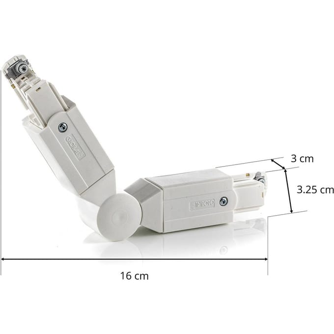 GLOBAL Hoekverbinder voor stroomrail Noa, wit