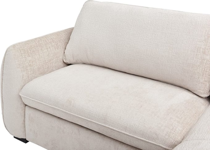 Vente-unique Uitklapbare hoekbank in gechineerde beige stof MONAVI