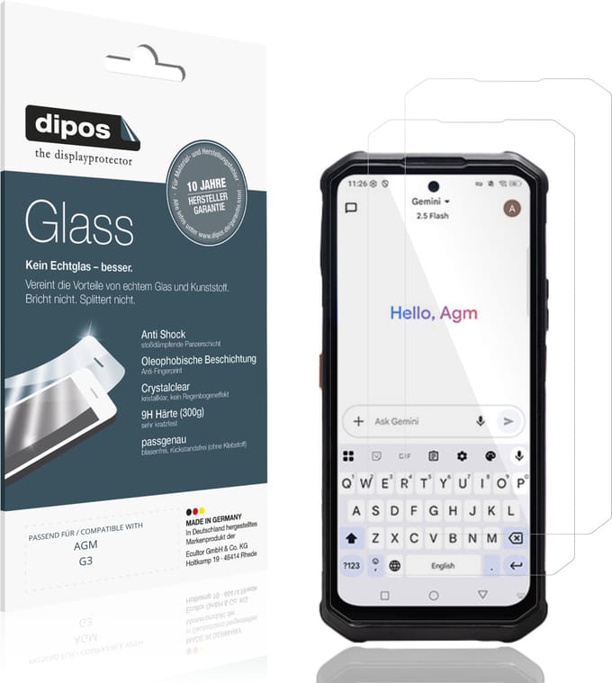 dipos – 2x Pantserfolie geschikt voor AGM G3 | 9H Screenprotector
