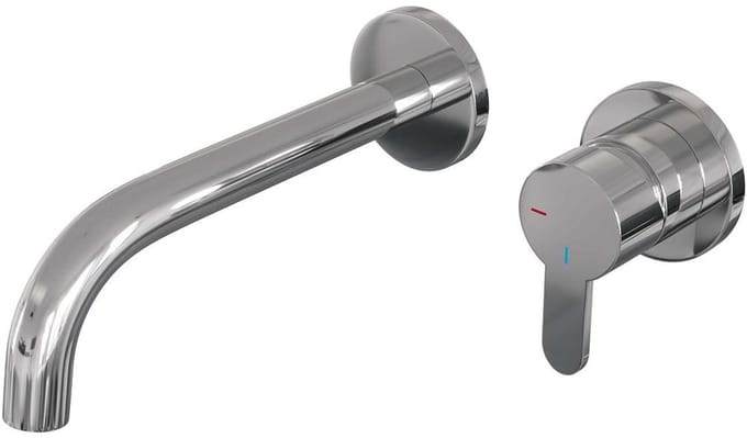 Brauer Chrome Edition Inbouw Wastafelmengkraan met Gebogen Uitloop en Rozetten Model D1 Chroom