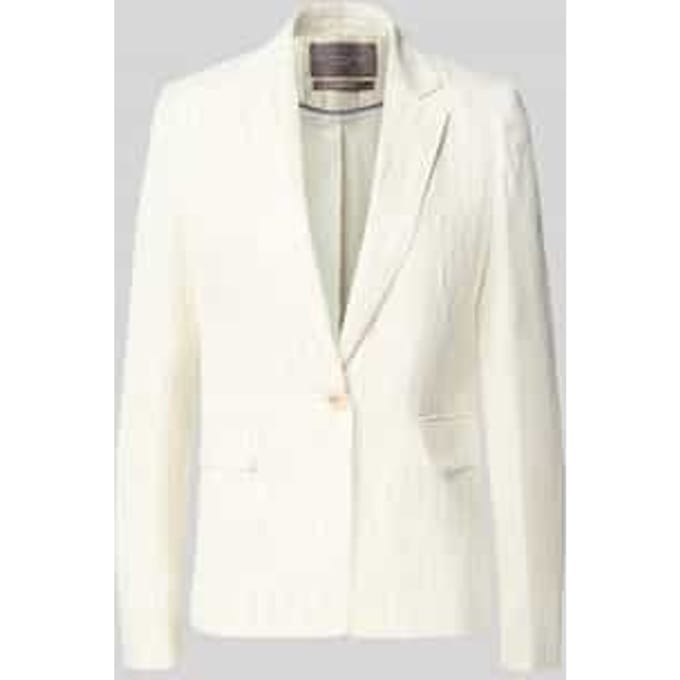 slim fit blazer van linnenmix met streepmotief