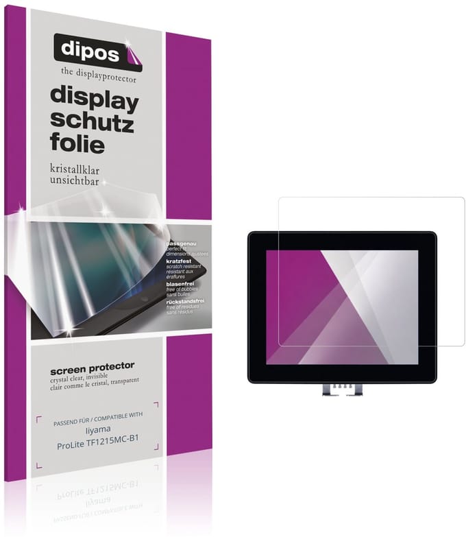 dipos – 2x Beschermfolie geschikt voor Iiyama ProLite TF1215MC-B1 | Krasbestendige & heldere Screenprotector Ultra-Thin