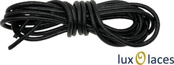 Leren veters | echte lederen schoenveters | zwart 75 cm | rond | 2,5mm