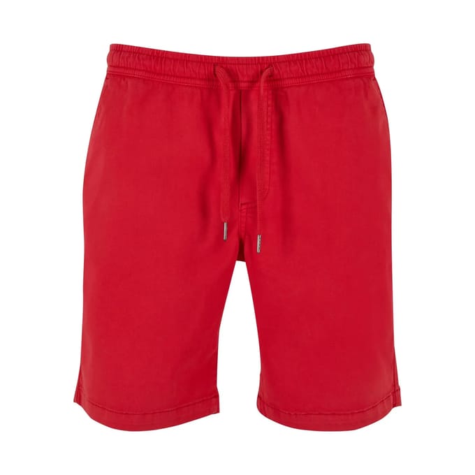 Urban Classics - Stretch Twill Joggshorts Korte broek - S - Rood