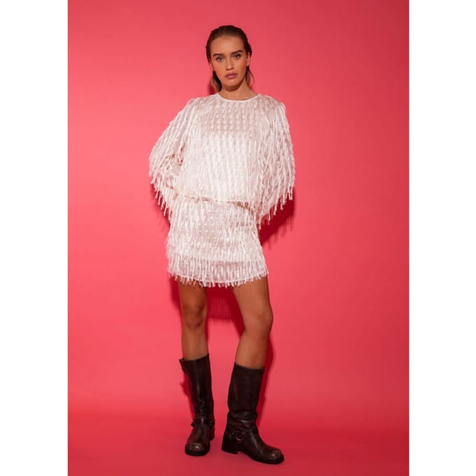 Studio Amaya Allison rok franjes off white