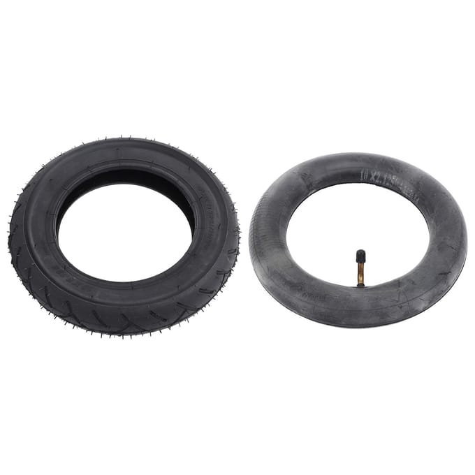 Pneu et chambre à air pour fauteuil roulant 10x2.125 Caoutchouc Robuste Valve Remplacement pour black