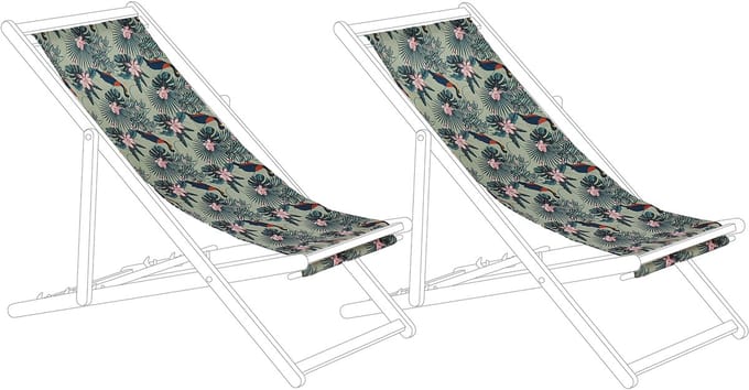 ANZIO/AVELLINO - Ligstoel doek set van 2 - Pelikaan - Polyester