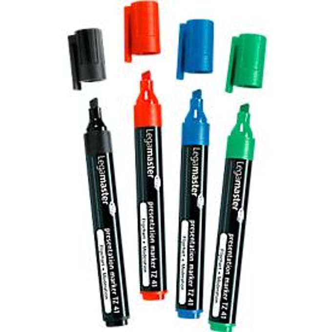 Presentatiemarker Legamaster 7-155094, voor flipovers, etui met 4 stuks