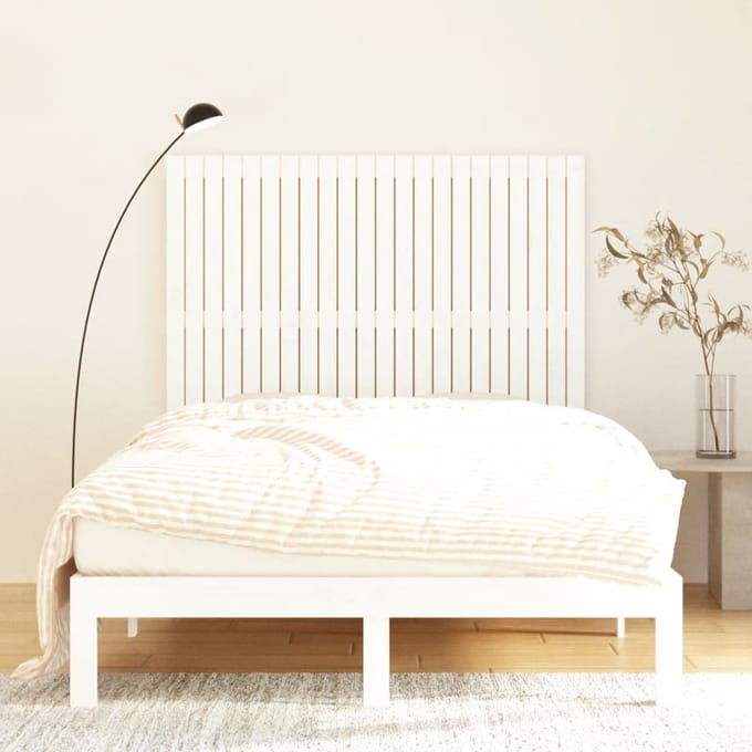 vidaXL - Wandhoofdbord - 140x3x110 - cm - massief - grenenhout - wit