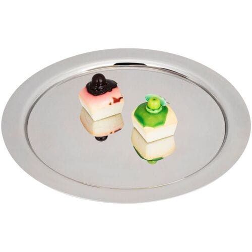 GGM Gastro (4 Stück) Edelstahl Serviertablett - Ø 390mm - poliert Zilver