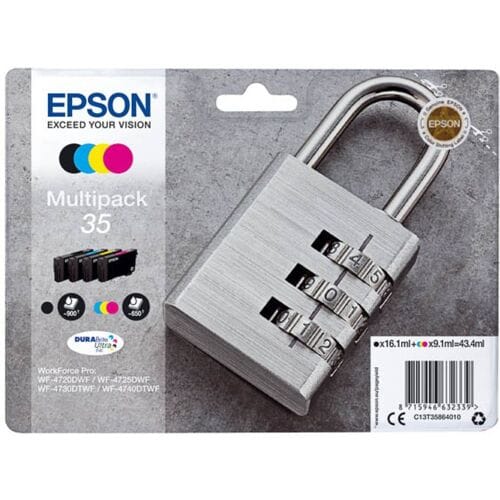 Epson Padlock-serie multipack, 4 kleuren, 35 DURABrite Ultra inktcartridges