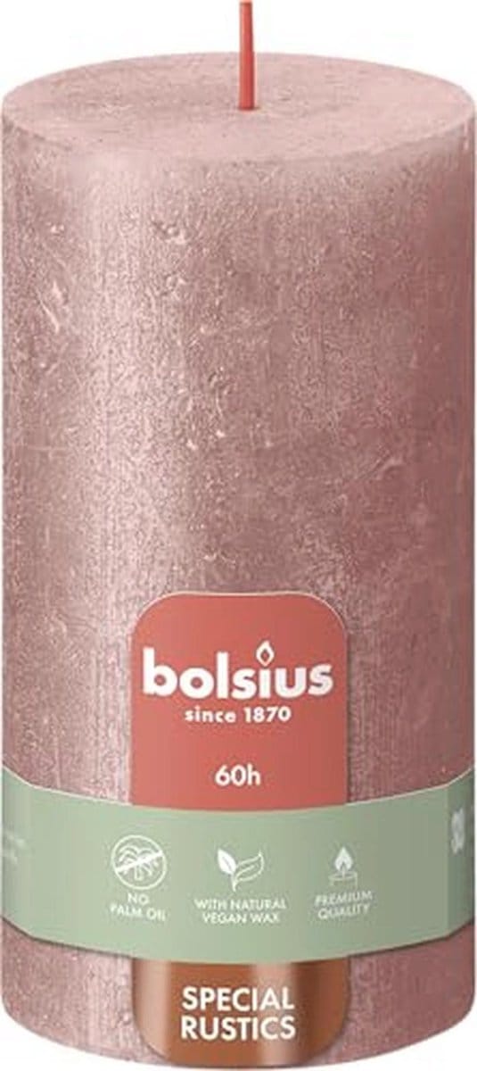 Rustieke stompkaars 130/68 Pink - Duurzaam en Langdurig