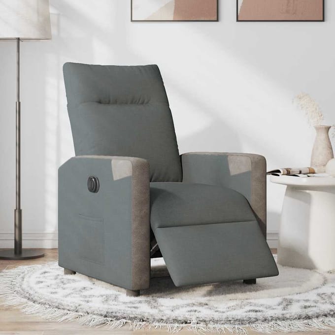 vidaXL - Fauteuil - elektrisch - verstelbaar - stof - donkergrijs