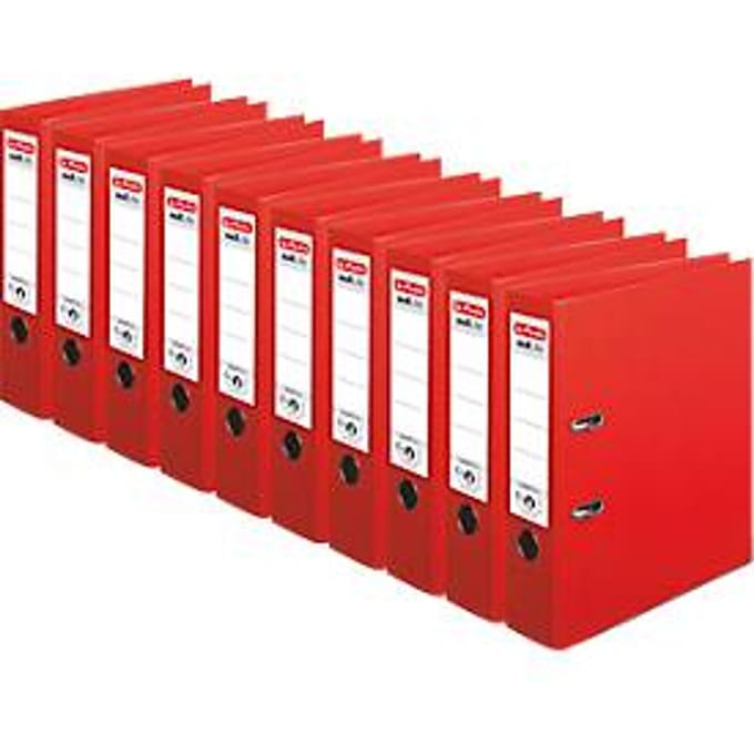 herlitz ordner maX.file protect plus, A4, rugbreedte 80 mm, 10 stuks, rood