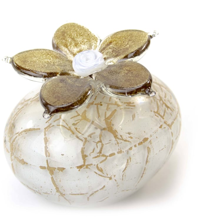 Loranto - Mini Urn Vergeet-mij-nietje Bruin - Witte Steen - Kleine Urn