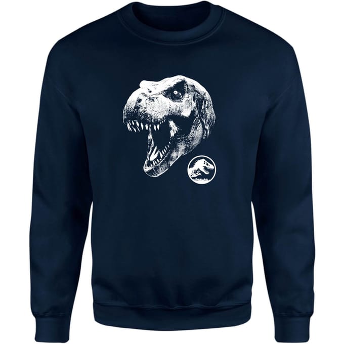 Jurassic Park T Rex Sweatshirt - Navy - XXL