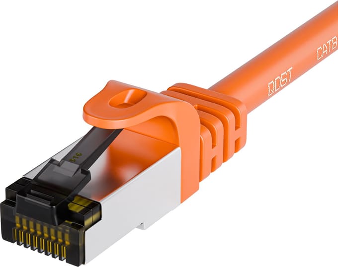 Qost - CAT8.1 internetkabel - SFTP / PiMF LZSH - 40 Gbps / 2000 MHz - RJ45 Connectoren - Patchkabel / Netwerkkabel - 1 meter - Oranje