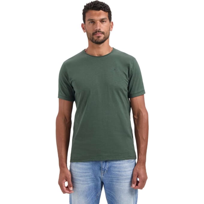 No Excess T-shirt Crewneck Slub Dark Green Größe: M | Basic T-Shirts Outlet | Herren | Grün