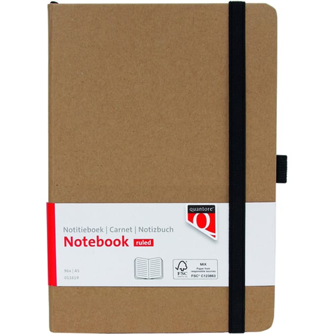 Notitieboek quantore a5 lijn 192blz 80gr kraft