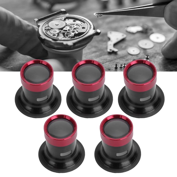 5 stuks Aluminiumlegering Vergrootglas Horlogereparatie Glaslens Vergrootglas Loep Accessoire