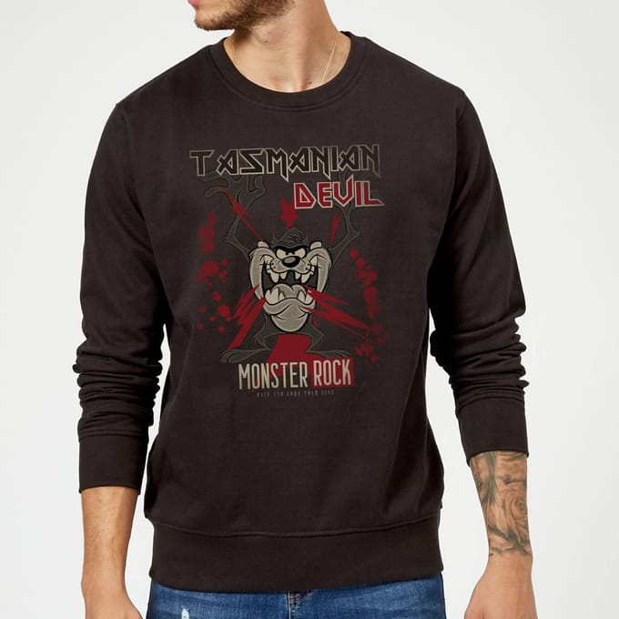 Looney Tunes Tasmanian Devil Monster Rock Trui - Zwart - S