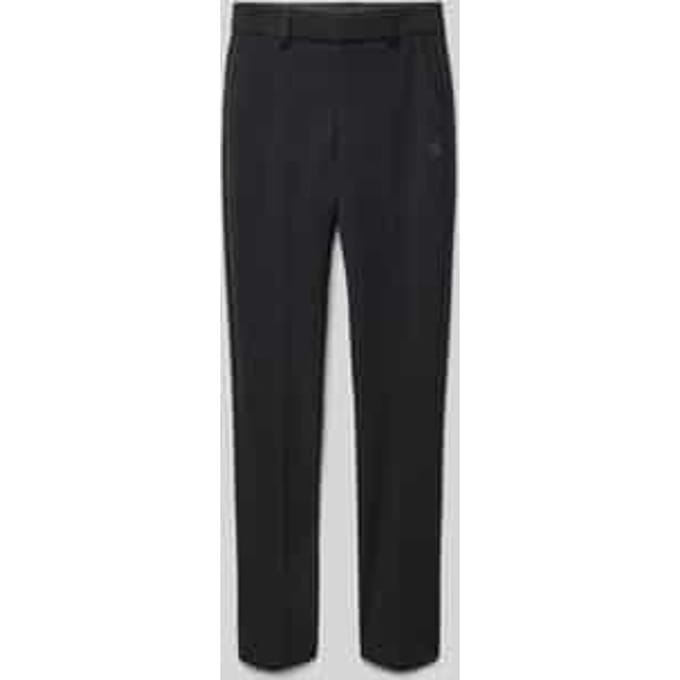 Tailored fit broek van viscosemix met bandplooien, model 'PUNTO'