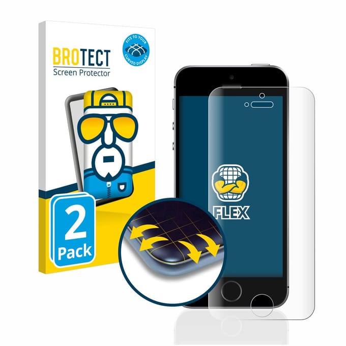 BROTECT - Screenprotector voor Apple iPhone SE 2016 - Folie Beschermfolie transparant volledig dekking - 2 Stuks