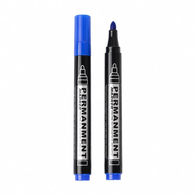 Oliegebaseerde marker - blauw - watervast en sneldrogend - permanente markering - enkele punt - basisverpakking
