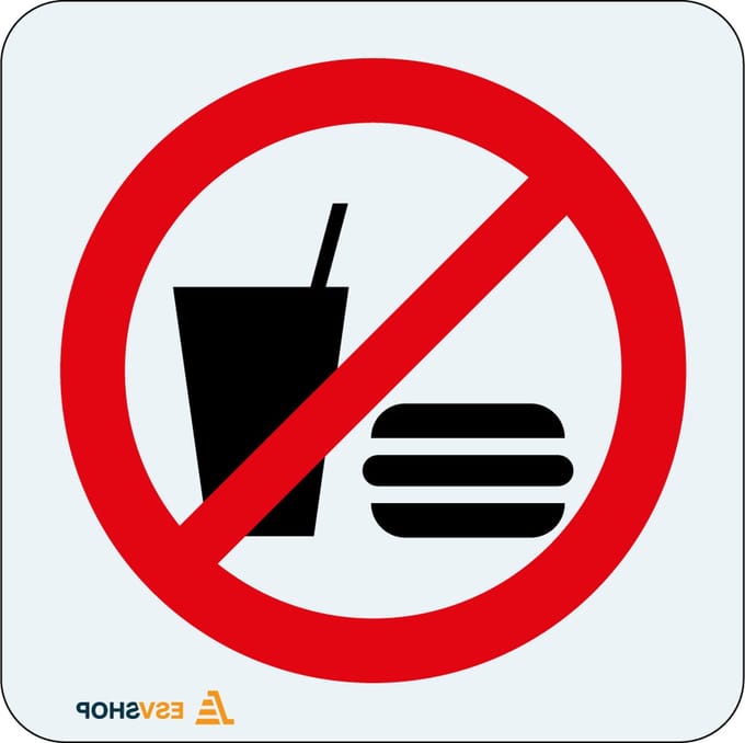 Raamsticker verboden eten en drinken, P022 150 x 150 mm