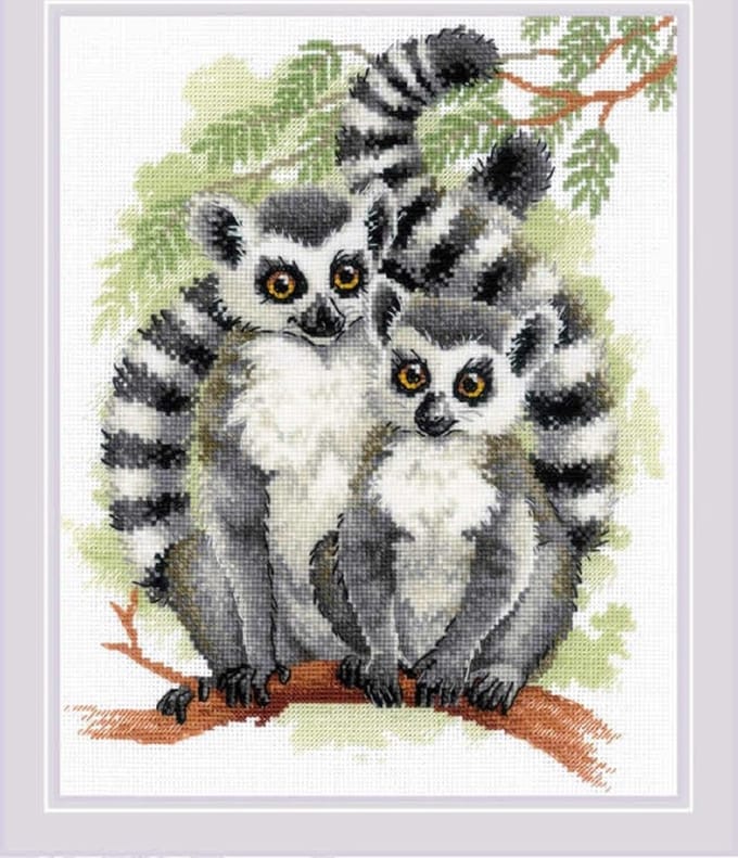 RIOLIS Lemurs borduren (pakket) 2196