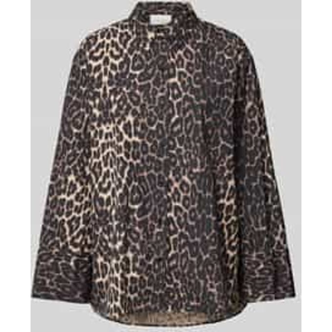 Relaxed fit blouse met overhemdkraag, model 'Dita Leo'