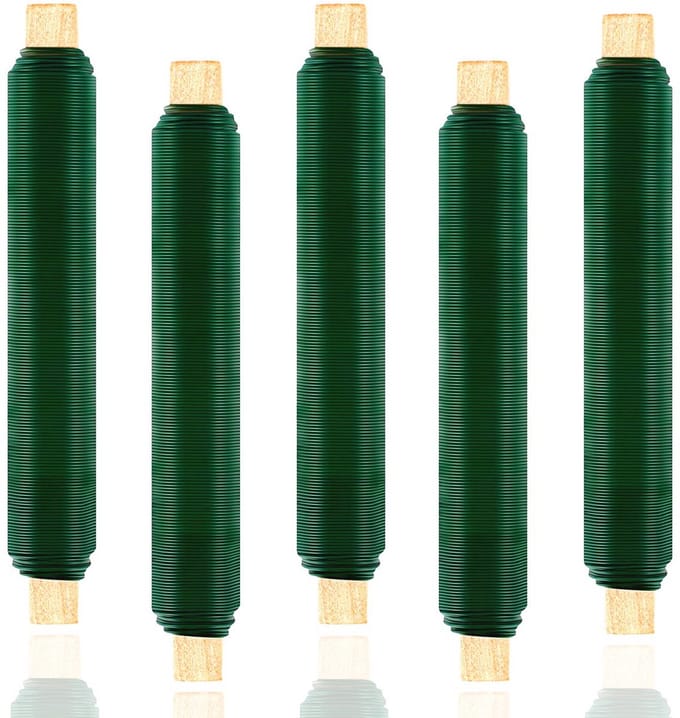Bloemwikkeldraadset - 5 stuks, Groen, 35 m, 0,65 mm Dikte